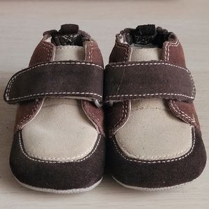Baby Boy Robeez Leather Shoes Brown Size 3/6 M